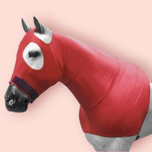 Showman Stretchy Lycra Pull on Slicker Hood Small Red Mini Pony Foal