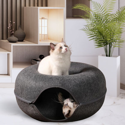 Cat Donut Bed - Cute Tunnel Design