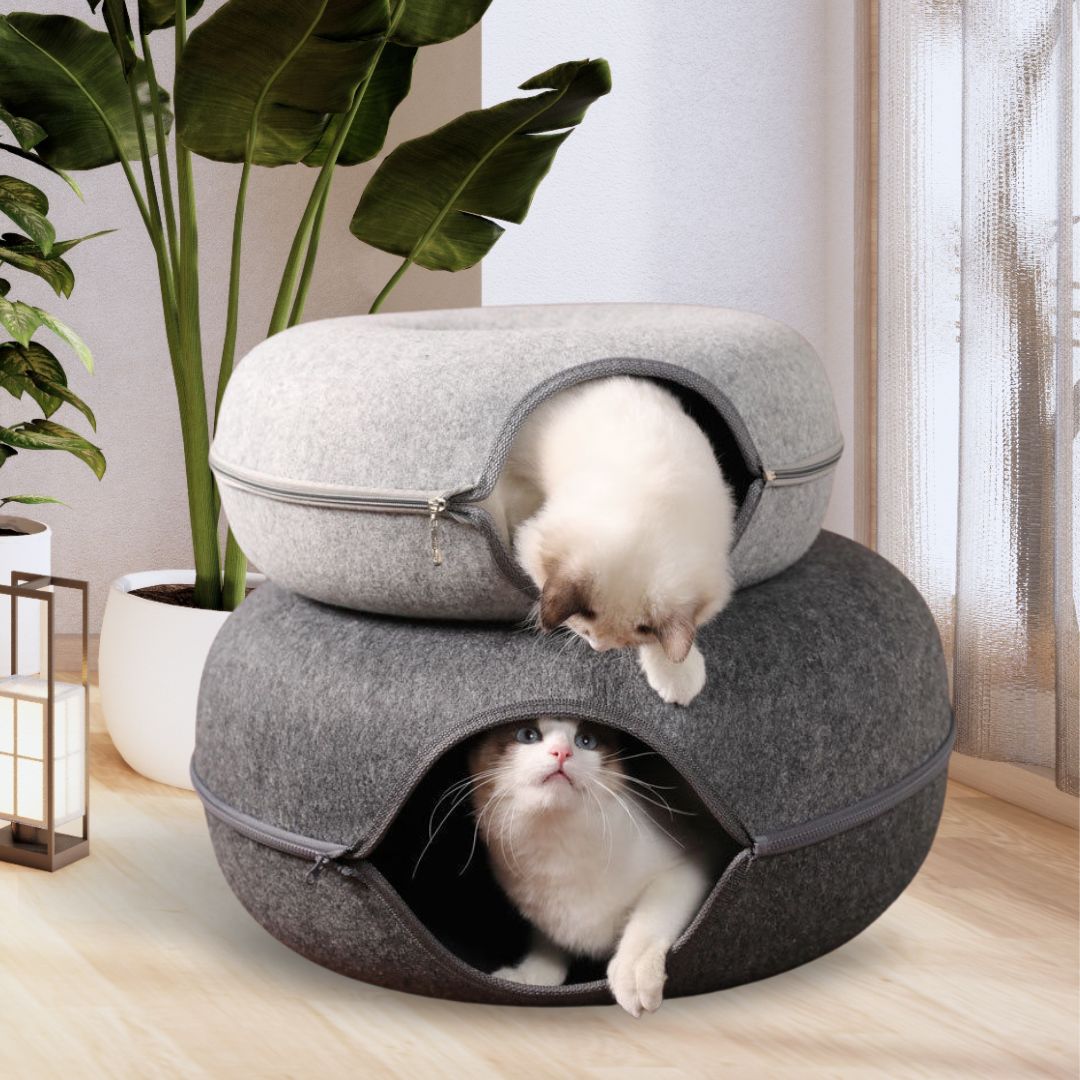 Cat Donut Bed - Cute Tunnel Design