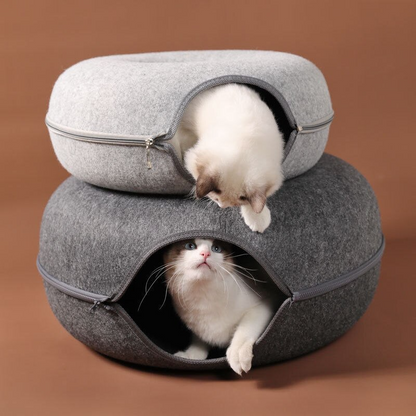 Cat Donut Bed - Cute Tunnel Design