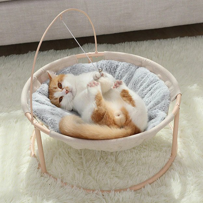 Cat bed with raised hammock