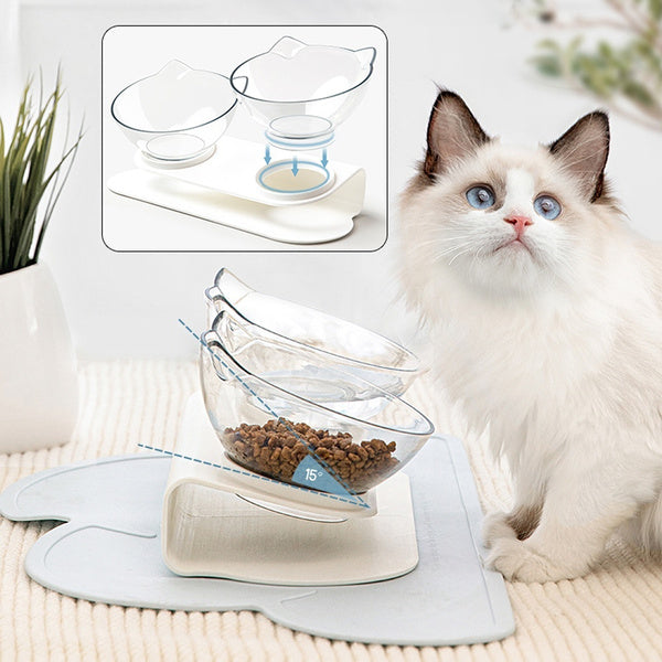 Orthopedic anti-vomiting bowl for cats